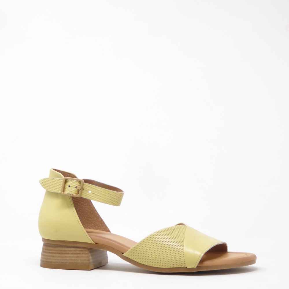 Miz Mooz Fionna Womens Sandals Yellow Leather Ankle Strap Size 41 / 9.5-10